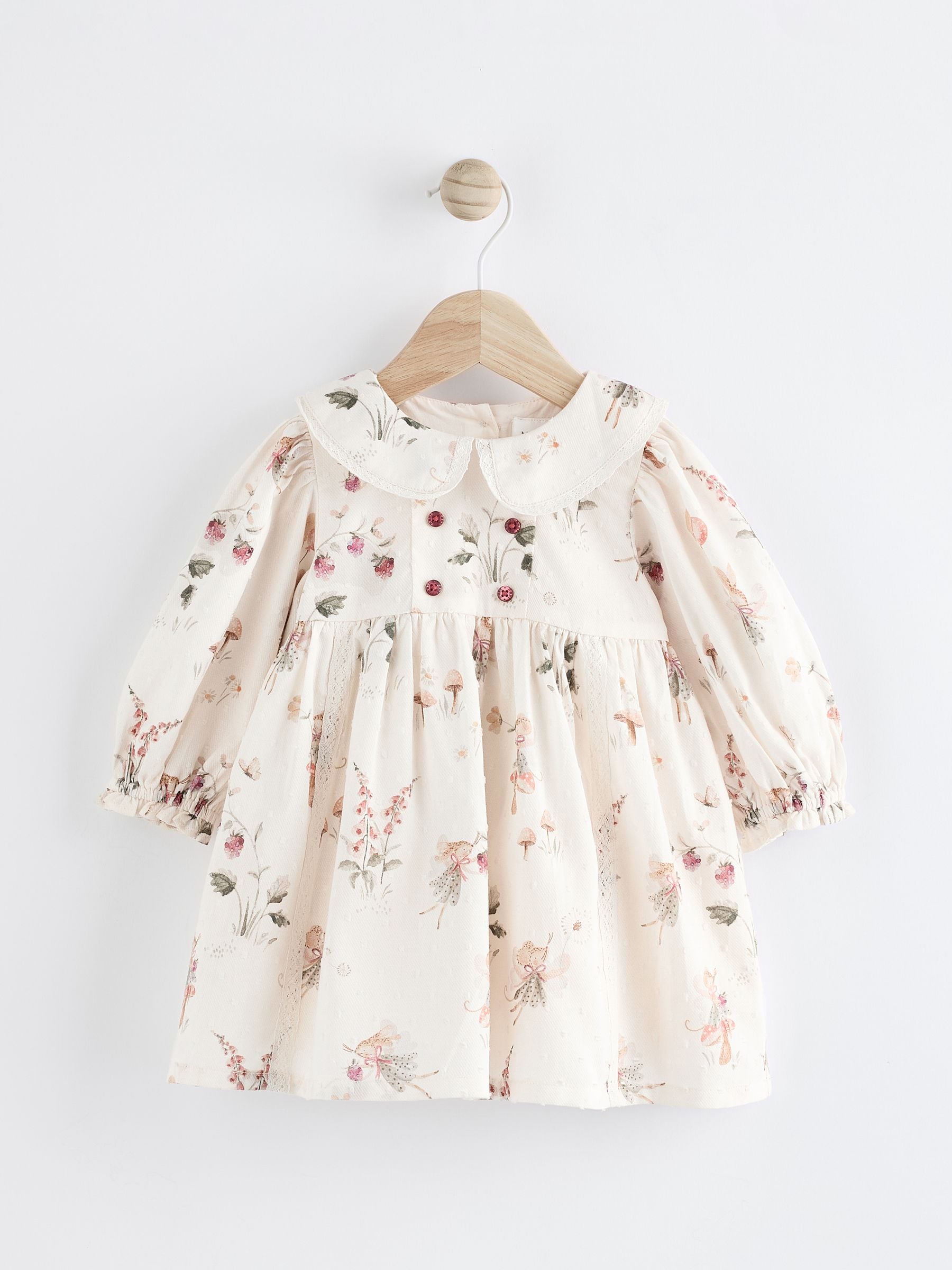 Buy White Floral/ Fairy Baby Woven Dress with Tights (0mths