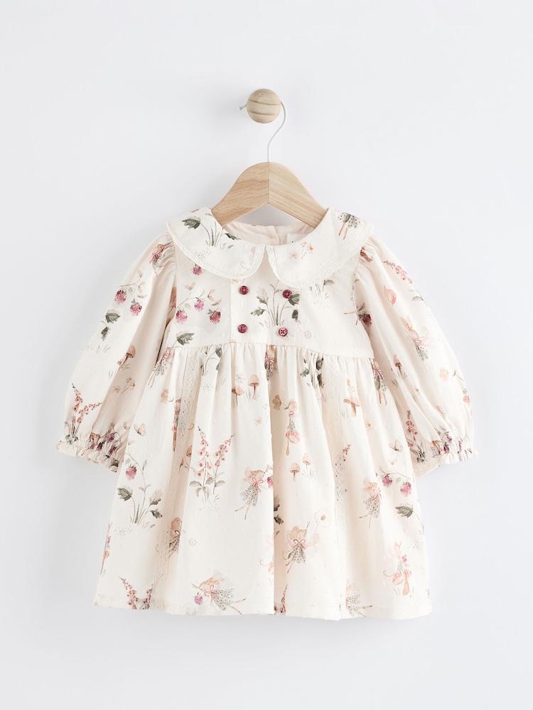 White Floral/ Fairy Baby Woven Dress with Tights (0mths-2yrs) - Image 7 of 15