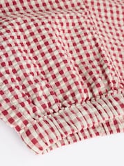 Red Gingham Woven Long Sleeve 100% Cotton Top and Wide Leg Trousers Set (0mths-2yrs) - Image 12 of 12