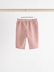 Red Gingham Woven Long Sleeve 100% Cotton Top and Wide Leg Trousers Set (0mths-2yrs) - Image 5 of 12
