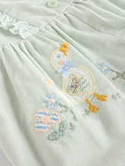 Sage Green Character Baby Corduroy 100% Cotton Dungarees and Long Sleeve Bodysuit Set (0mths-2yrs) - Image 7 of 9