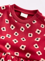 Red Flower Print Skirted Baby Romper with Tights (0mths-3yrs) - Image 11 of 14