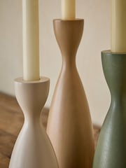 Set of 3 Neutral Scandi Taper Candle Holders - Image 3 of 5