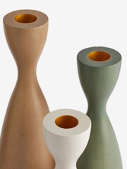 Set of 3 Neutral Scandi Taper Candle Holders - Image 5 of 5