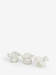 White Confetti Glass Candle Holder Tealight - Image 3 of 4