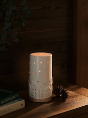 Natural Ceramic House Hurricane Candle Holder - Image 2 of 4