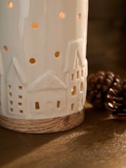 Natural Ceramic House Hurricane Candle Holder - Image 3 of 4