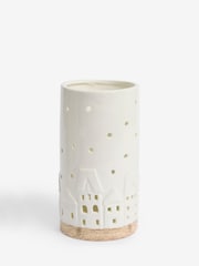 Natural Ceramic House Hurricane Candle Holder - Image 4 of 4