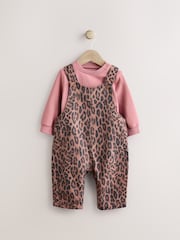 Hellbraun Leopard-Print - Baby-Set aus Langarmbody und Latzhose (0 Monate bis 2 Jahre) - Bild 1 von 8