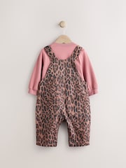 Hellbraun Leopard-Print - Baby-Set aus Langarmbody und Latzhose (0 Monate bis 2 Jahre) - Bild 2 von 8