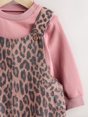 Hellbraun Leopard-Print - Baby-Set aus Langarmbody und Latzhose (0 Monate bis 2 Jahre) - Bild 4 von 8