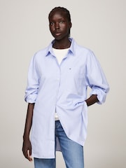 Tommy Hilfiger Blue Loose Fit 100% Cotton Shirt - Image 4 of 4
