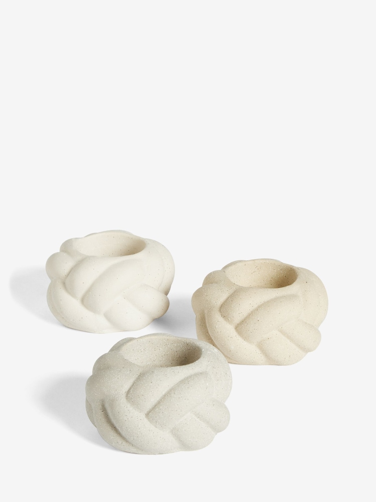Set of 3 Knot Tea Light Candle Holders - صورة 6 من 6