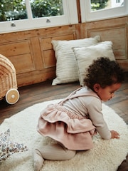 Pink/Black/White Baby Tiered Skirt Long Sleeve 100% Cotton Bodysuit and Tights Set (0mths-2yrs) - Image 3 of 13