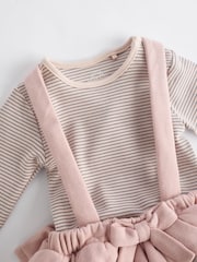 Pink/Black/White Baby Tiered Skirt Long Sleeve 100% Cotton Bodysuit and Tights Set (0mths-2yrs) - Image 8 of 13
