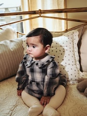 Grey/White Check Baby Bloomer Romper with Tights Set (0mths-3yrs) - Image 1 of 10
