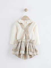 Grey Check Baby Tiered Skirt Long Sleeve 100% Cotton Bodysuit and Tights Set (0mths-2yrs) - Image 5 of 12
