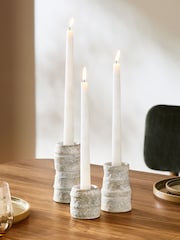 Set of 3 Natural Lydford Textured Tea Light Candle Holder - Image 3 of 8