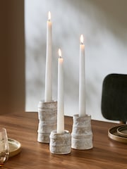Set of 3 Natural Lydford Textured Tea Light Candle Holder - Image 4 of 8