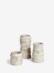 Set of 3 Natural Lydford Textured Tea Light Candle Holder - Image 6 of 8