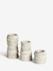 Set of 3 Natural Lydford Textured Tea Light Candle Holder - Image 7 of 8