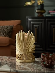 Gold Palm Hurricane Candle Holder - Image 2 of 5