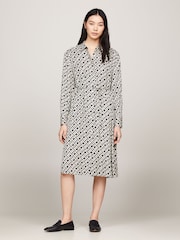 Tommy Hilfiger Black Midi Shirt Dress - Image 1 of 5