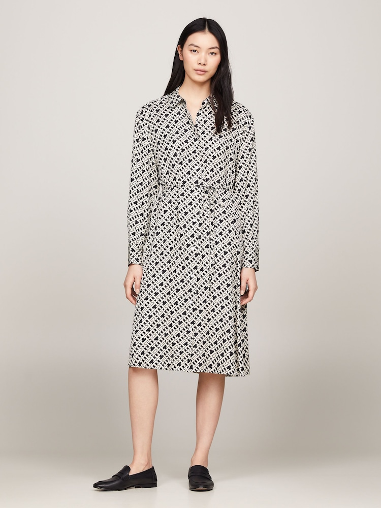 Tommy Hilfiger Black Midi Shirt Dress - Image 1 of 5 Tommy Hilfiger Black Midi Shirt Dress - Image 1 of 5