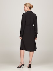 Tommy Hilfiger Black Fluid Viscose Crepe Knee Dress - Image 2 of 6