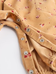 Ochre Yellow Ditsy Floral Baby Corduroy 100% Cotton Dungarees and Long Sleeve Bodysuit Set (0mths-2yrs) - Image 10 of 10