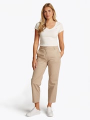 Tommy Hilfiger Cream Slim Straight Leg Chinos Trousers - Image 3 of 6