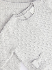 Grey 3D Bows Baby Knitted Jumper And Leggings Set (0mths-2yrs) - Image 12 of 15