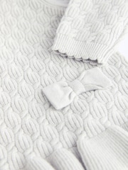 Grey 3D Bows Baby Knitted Jumper And Leggings Set (0mths-2yrs) - Image 14 of 15