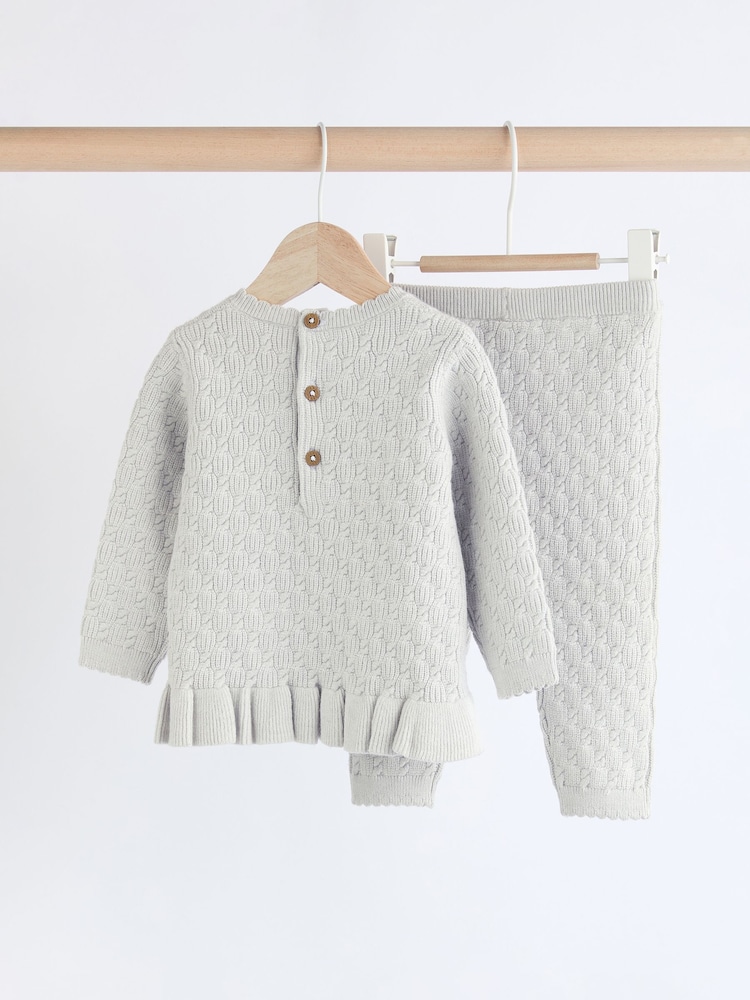 Grey 3D Bows - Babyset met gebreide trui en legging (0mnd-2jr) - Image 6 of 15