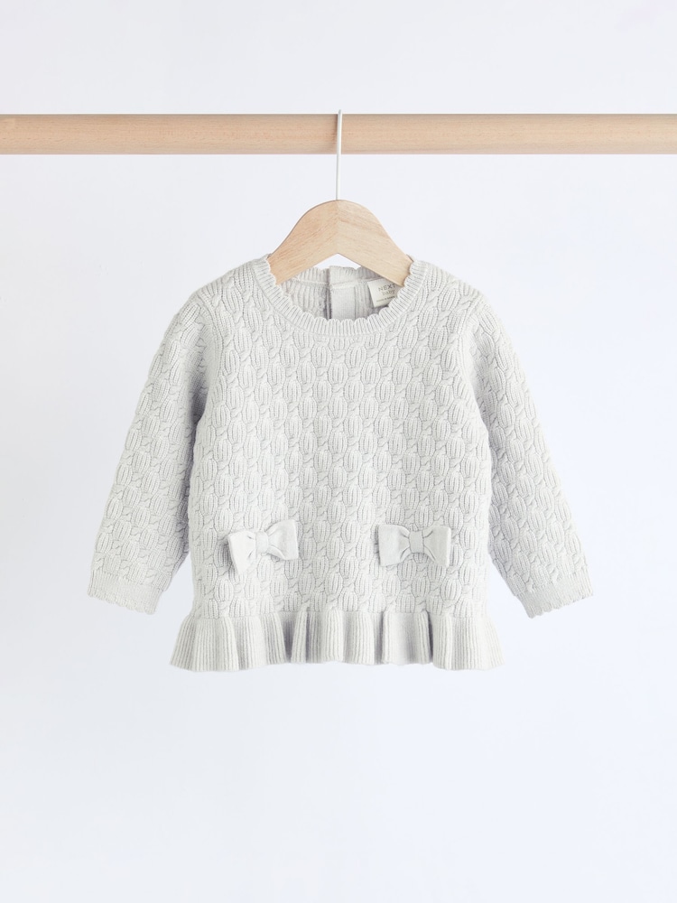 Grey 3D Bows - Babyset met gebreide trui en legging (0mnd-2jr) - Image 7 of 15