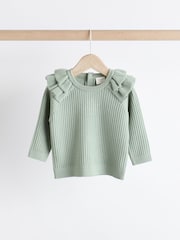 Sage Green Knitted Baby Jumper & Leggings Set (0mths-2yrs) - Image 3 of 11