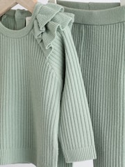 Sage Green Knitted Baby Jumper & Leggings Set (0mths-2yrs) - Image 7 of 11