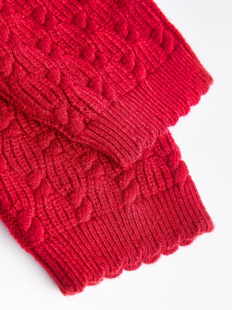 Red 3D Bows Baby Knitted 100% Cotton Jumper And Leggings Set (0mths-2yrs) - Image 11 of 11