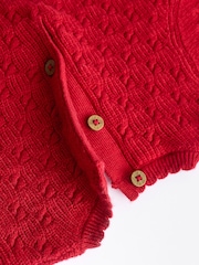 Red 3D Bows Baby Knitted 100% Cotton Jumper And Leggings Set (0mths-2yrs) - Image 8 of 11