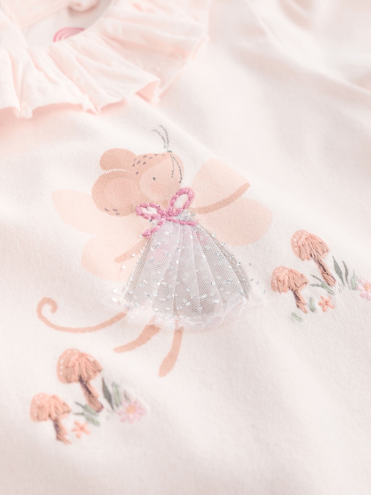 Rose/Vert/Blanc Fleuri Fairy - Ensemble 6 pièces haut à manches longues et legging bébé (0mois-3ans) - Image 11 of 17