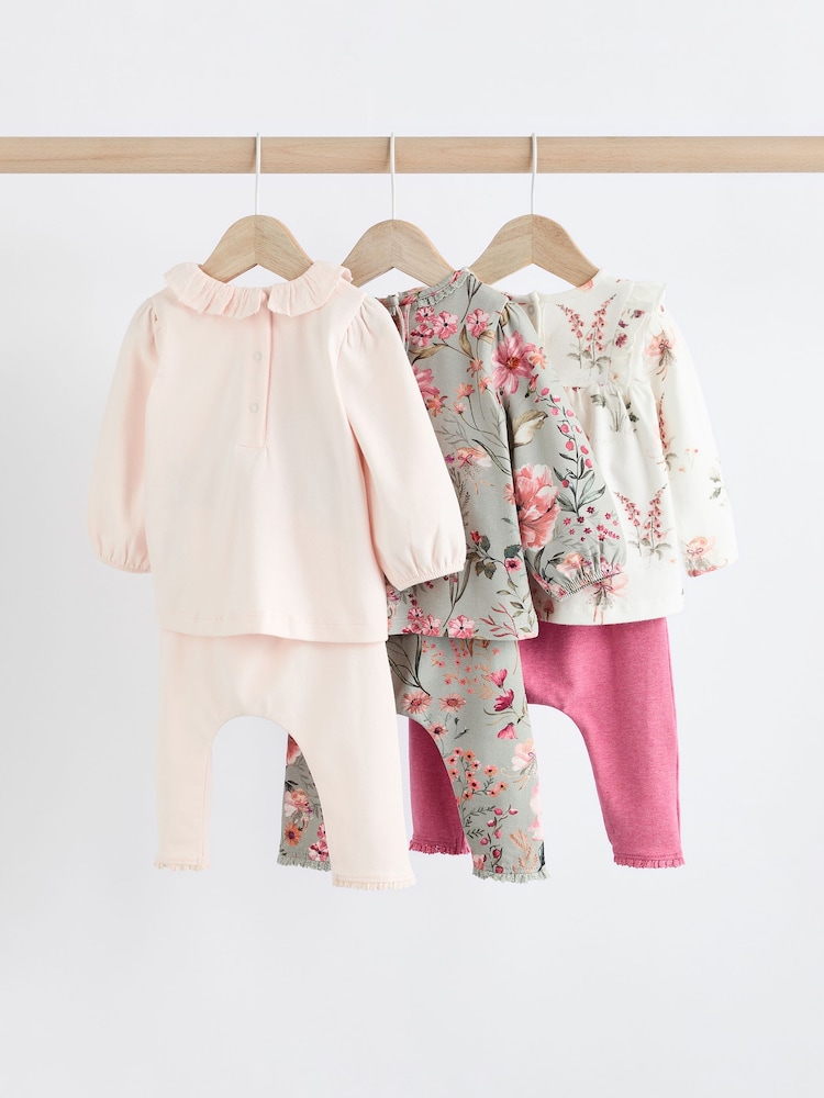 Rosa/grün/weiße Blumenfee - Baby Langarm-Oberteil und Leggings, 6-teiliges Set (0 Monate bis 3 Jahre) - Bild 2 von 17 Rosa/grün/weiße Blumenfee - Baby Langarm-Oberteil und Leggings, 6-teiliges Set (0 Monate bis 3 Jahre) - Bild 2 von 17