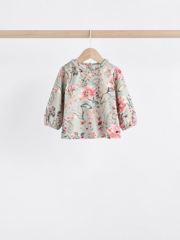 Rose/Vert/Blanc Fleuri Fairy - Ensemble 6 pièces haut à manches longues et legging bébé (0mois-3ans) - Image 7 of 17