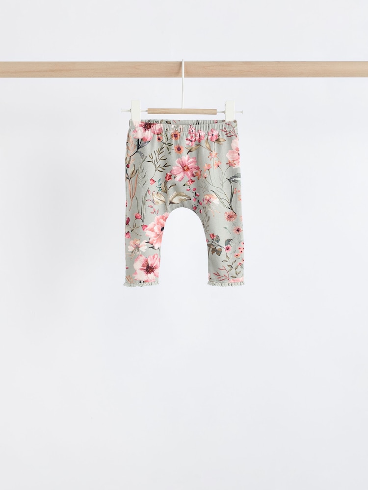 Rose/Vert/Blanc Fleuri Fairy - Ensemble 6 pièces haut à manches longues et legging bébé (0mois-3ans) - Image 8 of 17