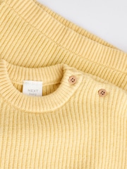 Yellow Knitted Baby Jumper & Leggings Set (0mths-2yrs) - Image 8 of 12