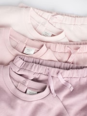Pink/ Cream Baby Sweatshirt & Joggers 6 Piece Set (0mths-2yrs) - Image 12 of 15