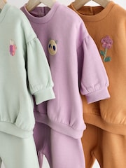 Purple/Green/Orange Character Baby Sweatshirt & Joggers Set 6 Pack - Image 10 of 15