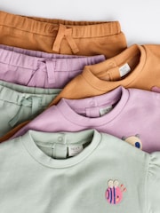 Purple/Green/Orange Character Baby Sweatshirt & Joggers Set 6 Pack - Image 11 of 15