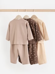 Chocolate Brown/ Mauve Purple Baby Long Sleeve T-Shirts and Leggings 6 Piece Set - Image 6 of 18
