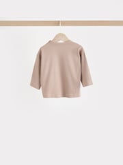 Chocolate Brown/ Mauve Purple Baby Long Sleeve T-Shirts and Leggings 6 Piece Set - Image 8 of 18