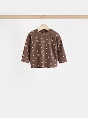 Chocolate Brown/ Mauve Purple Baby Long Sleeve T-Shirts and Leggings 6 Piece Set - Image 9 of 18
